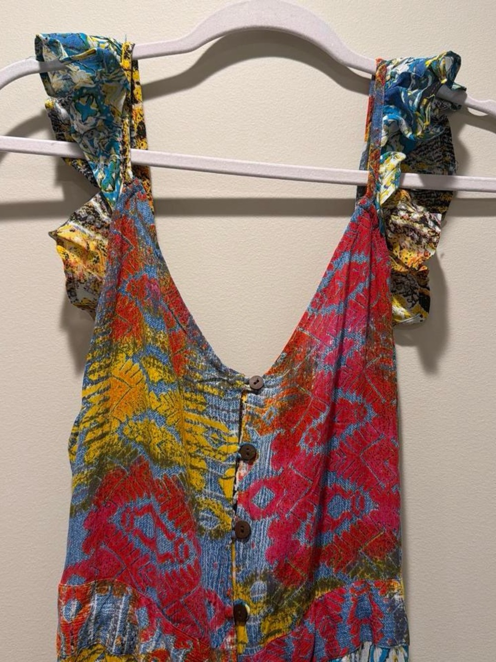 RAGA Multicolor Patchwork Ruffle Strap Maxi Dress - Picture 6 of 6